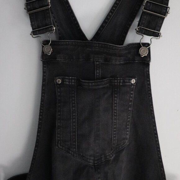 H&M Mama Dark Wash Black Small One Piece Denim Maternity Dungaree Bib Overalls - Picture 4 of 15